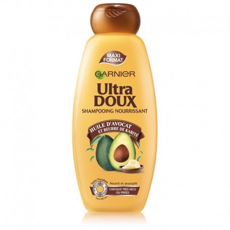 Garnier Ultra Doux Shampooing Nourrissant Huile d’Avocat et Beurre de Karité Maxi Format 400ml (lot de 4)