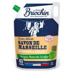 Briochin Recharge Lessive Délicate Savon De Marseille Douceur Et Eclat Origine Naturelle 2L (lot de 2 recharges)