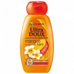 Garnier Ultra Doux Shampooing Réparateur Mangue et Fleur de Tiaré 250ml (lot de 4)