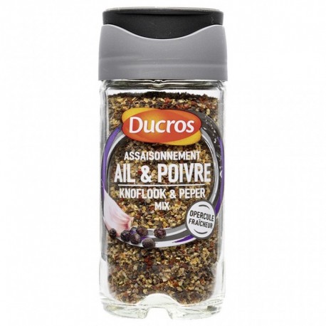 Ducros Assaisonnement Ail & Poivre avec Opercule Fraîcheur 45g (lot de 3)