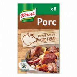 Knorr Bouillon Porc Préparation avec du Porc Fumé par 8 Cubes 80g (lot de 6)