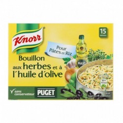 Knorr Bouillon aux Herbes et à l’Huile d’Olive par 15 Tablettes 150g (lot de 6)