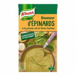 Knorr Douceur d’Épinards à la Crème Ail et Fines Herbes 1L (lot de 4)