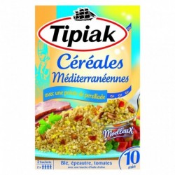Tipiak Céréales Méditerranéennes avec une Pointe de Persillade Blé Épeautre Tomates par 2 Sachets 400g (lot de 4)