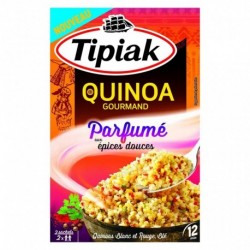 Tipiak Quinoa Gourmand Parfumé aux Épices Douces Quinoa Blanc et Rouge Blé par 2 Sachet 240g (lot de 4)
