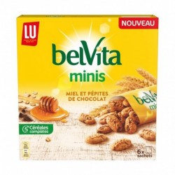 LU BelVita Minis Miel et Pépites de Chocolat aux 5 Céréales Complètes 210g (lot de 6)