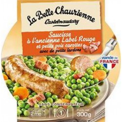 La Belle Chaurienne Saucisse à l’ancienne Lebl Rouge et petits pois carottes 300g