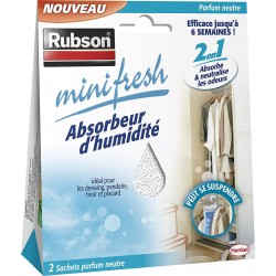 RUBSON Minifresh Absorbeur d’Humidité en sachet 2x50g