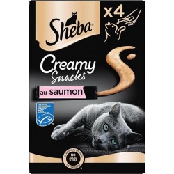 SHEBA Creamy snacks friandises au saumon pour chat adulte 48g