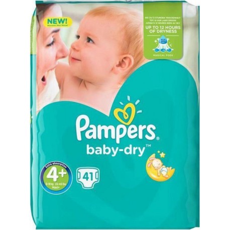 PAMPERS BABY DRY GEANT T4+ 9-20Kg X41