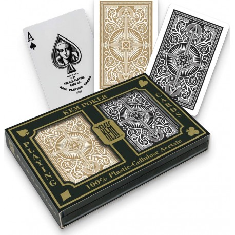 KEM Arrow Narrow Standard Index Playing Cards (Black / Gold)