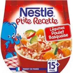 Nestlé P’tite Recette Légumes Poulet Basquaise (+15 mois) par 2 pots de 200g (lot de 6 soit 12 pots)