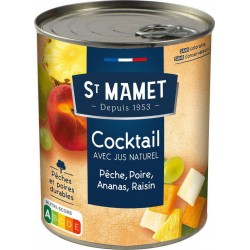 St Mamet Fruits au sirop Cocktail Pêche Poire Ananas Raison avec jus naturel 500g (lot de 3)
