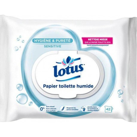 Lotus Papier Toilette Humide Sensitive Lingettes x42 (lot de 3)