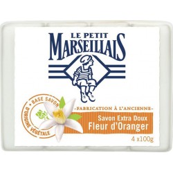 Le Petit Marseillais Savon Extra Doux Fleur d’Oranger par 4 Savons de 100g (lot de 8 soit 32 savons)