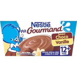 Nestlé P’tit Gourmand Mini Saveur Choco Vanille (+12 mois) par 4 pots de 100g (lot de 8 soit 32 pots)