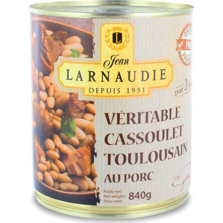 Jean LARNAUDIE Véritable Cassoulet Toulousain au Porc français 840g