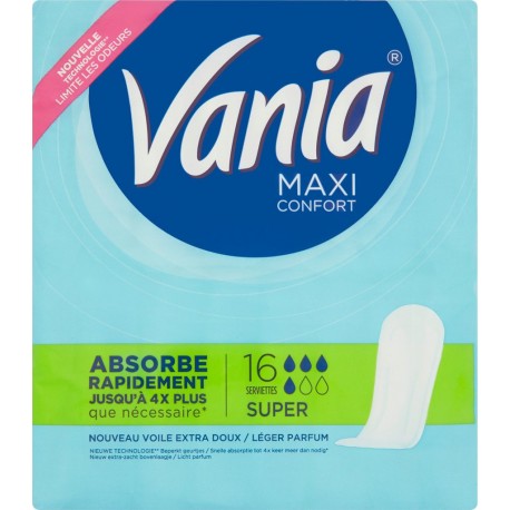 Vania Serviettes hygiéniques Maxi Confort SUPER x16 (lot de 4) paquet 16