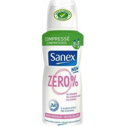 Sanex Zero% Déodorant Compressé Peaux Sensibles 100ml (lot de 4)