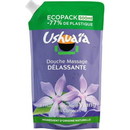 Ushuaïa Gel Douche Massage Délassante à l'Huile Essentielle d'Ylang 500ml