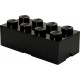 Lego Brique de rangement 8 plots Boîte de rangement empilable 12L noir