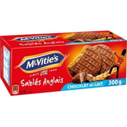 MC VITIES Biscuits sablés anglais nappés de chocolat au lait 300g