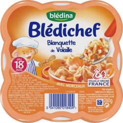 Blédina Blédichef Blanquette de Volaille (dès 18 mois) l’assiette de 260g (lot de 8)