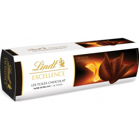 LINDT EXCELLENCE TUILES NOIR ORANGE 125g