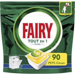 Fairy Capsules lave-vaisselle Tout en 1 PLUS PEPS Citron x90 1.216Kg