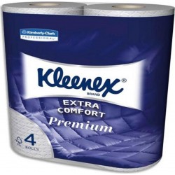 Kleenex Papier Toilette Extra Comfort Premium Blanc Aquatube 4 Rouleaux (lot de 2 soit 8 rouleaux)