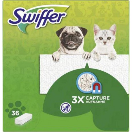 Swiffer Lingettes pour balai spécial animaux x36