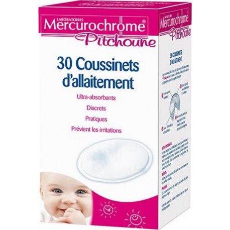 Mercurochrome Coussinets Allaitement Hypoallergénique x30 boîte 30