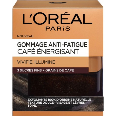 L'OREAL Gommage anti-fatigue aux 3 sucres fins + grains de café 50ml