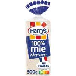 Harrys Pain de mie 100% mie Nature sans croûte 500g