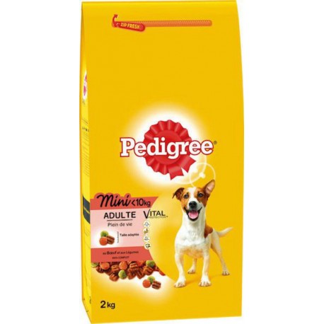 Pedigree Vital Protection Petit Chien Croquettes au Bœuf aux Légumes et Riz 2Kg