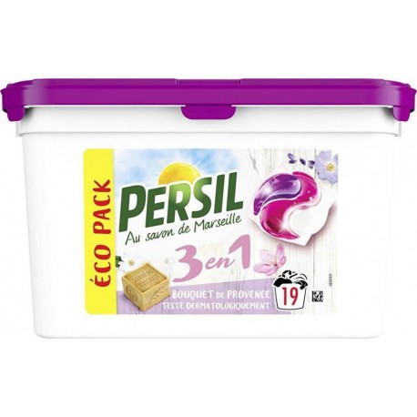 Persil Lessive capsules 3-en-1 Bouquet de Provence au Savon de Marseille ECOPACK x19