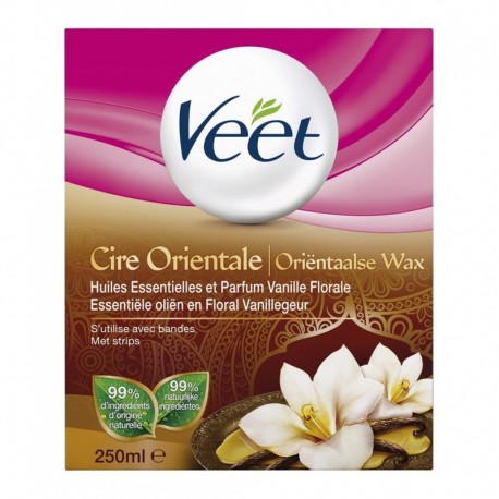Veet Cire Orientale Huiles Essentielles et Parfum Vanille Florale 250ml (lot de 2)