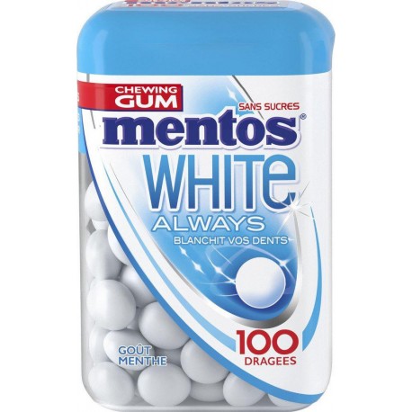 Mentos Gum Chewing-gum white always Menthe sans sucre