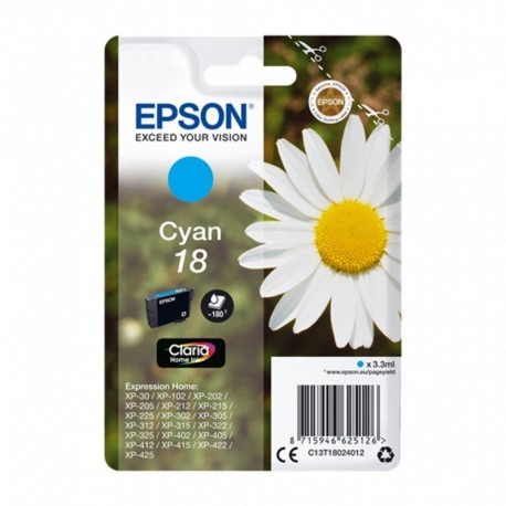 Epson Cartouche d’Encre Claria Home Ink Cyan 18 (lot de 2)