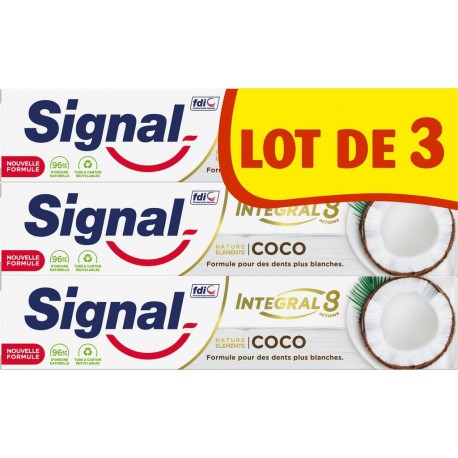 Signal Dentifrice nature Elements Integral8 Coco 75ml (lot de 3) tube 75ml