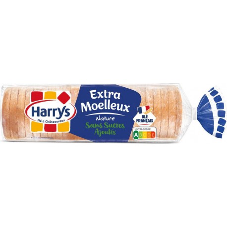 Harrys Pain de mie Nature extra moelleux sans sucres ajoutés 500g