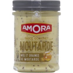 Amora Sauce Gourmet Moutarde Miel et Graines de Moutarde 190g (lot de 5)