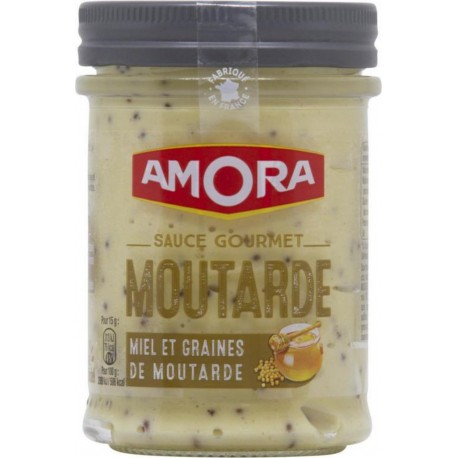 Amora Sauce Gourmet Moutarde Miel et Graines de Moutarde 190g (lot de 5)