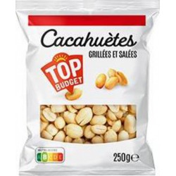 TOP BUDGET CACAHUETES Grillées et Salées 250g