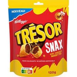 KELLOGG'S TRESOR Céréales Snax goût chocolat noisettes 120g