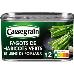 CASSEGRAIN Fagots de Haricots Verts extra fins et liens de poireaux 220g (lot de 5)