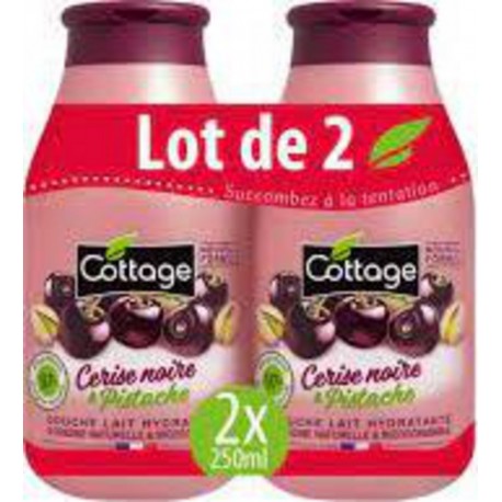 Cottage Gel douche Lait Cerise noire & Pistage 250ml (lot de 2) flacon 250ml