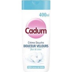 Cadum Crème Douche Douceur Velours Huile d’Amandes Douces Bio et Fleur de Coton 400ml