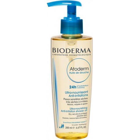 BIODERMA Atoderm Huile de Douche Ultra-Nourrissant Anti-Irritations Peaux Sensibles Très Sèches à Irrités 200ml (lot de 2)