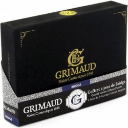 Grimaud Grimaud Expert - Coffret Exclusif Bridge - 2 jeu de 54 cartes cartonnées plastifiées - 4 couleurs - 4 index standards